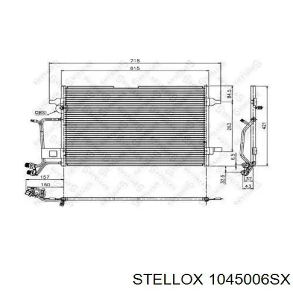 10-45006-SX Stellox радиатор кондиционера