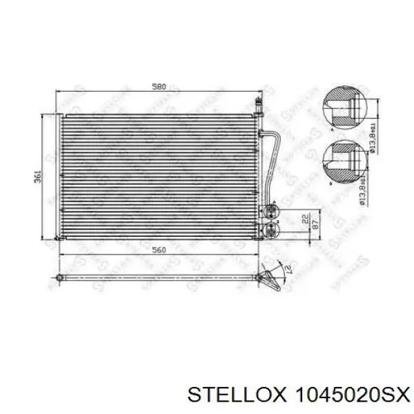 10-45020-SX Stellox радиатор кондиционера