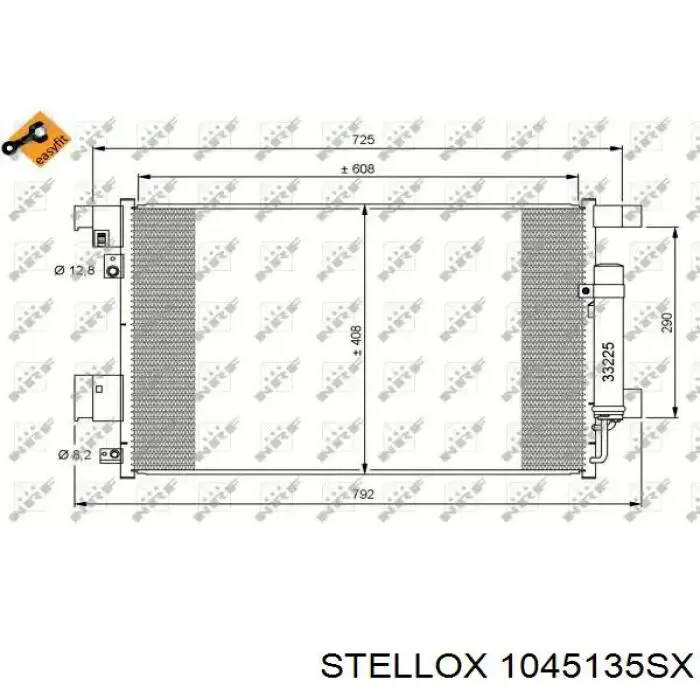 Радиатор кондиционера 1045135SX Stellox