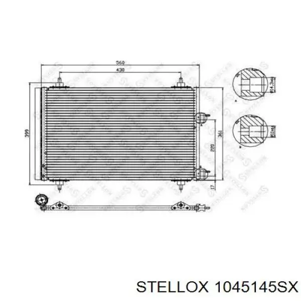 Радиатор кондиционера 1045145SX Stellox