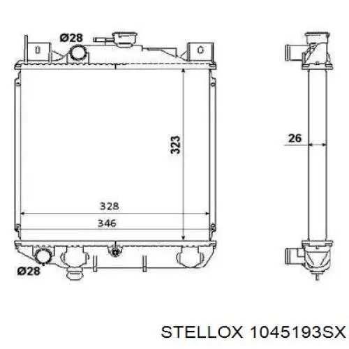 Радиатор кондиционера 1045193SX Stellox