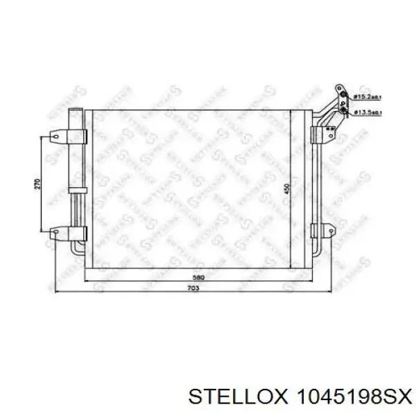 Радиатор кондиционера 1045198SX Stellox