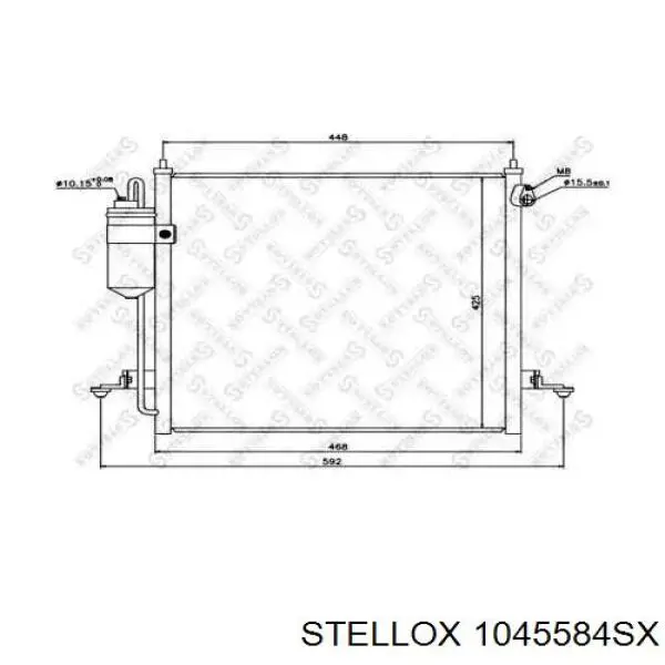 1045584SX Stellox radiador de aparelho de ar condicionado