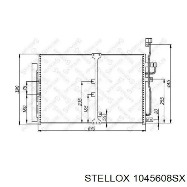 Радиатор кондиционера 1045608SX Stellox