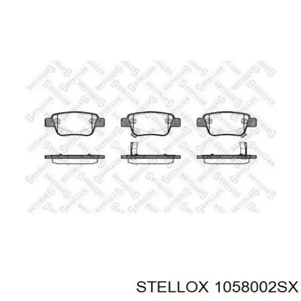 1058 002-SX Stellox колодки тормозные задние дисковые