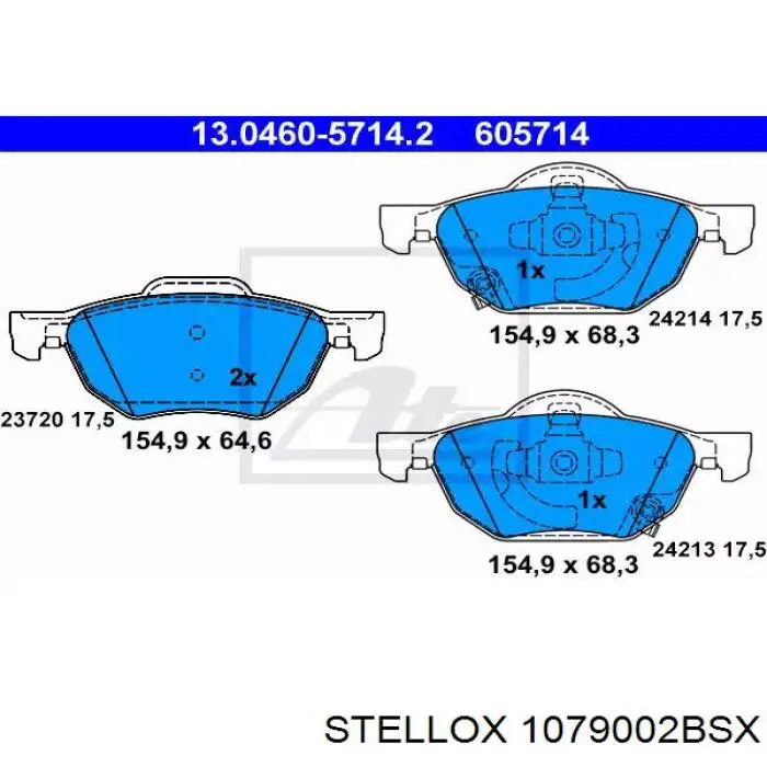 Тормозные колодки Stellox 1079002BSX