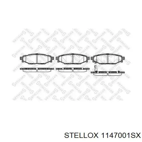 Колодки тормозные задние дисковые Stellox 1147001SX