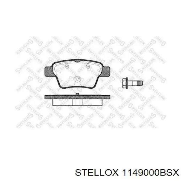 Задние тормозные колодки 1149000BSX Stellox