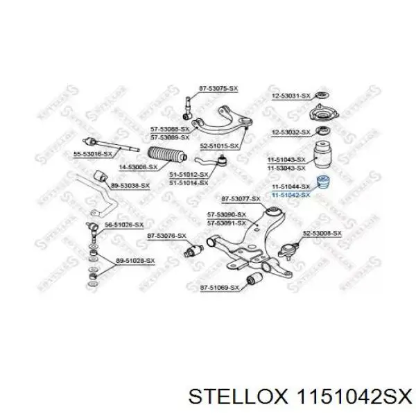 Буфер (отбойник) амортизатора заднего 1151042SX Stellox