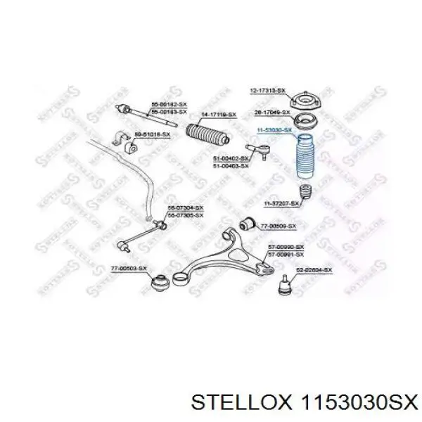 Пыльник амортизатора заднего 1153030SX Stellox