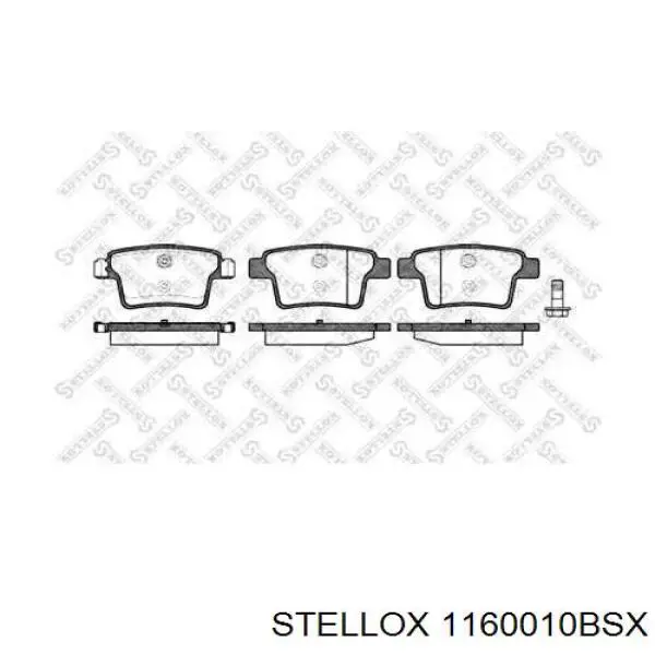 Передние тормозные колодки 1160010BSX Stellox