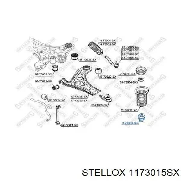 Буфер (отбойник) амортизатора переднего 1173015SX Stellox