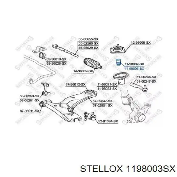 1198003SX Stellox буфер (отбойник амортизатора переднего)