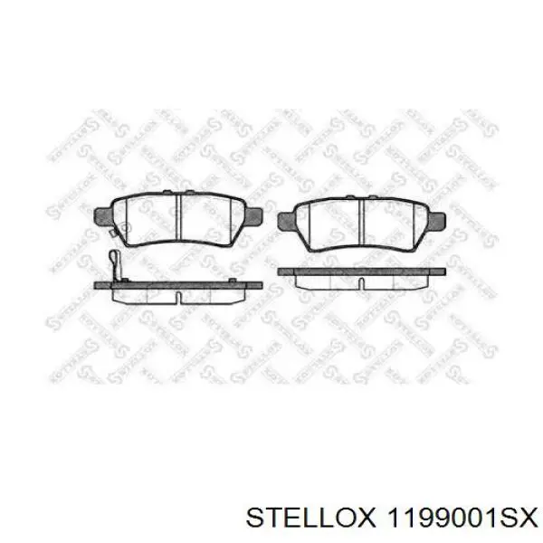 Колодки тормозные задние дисковые Stellox 1199001SX