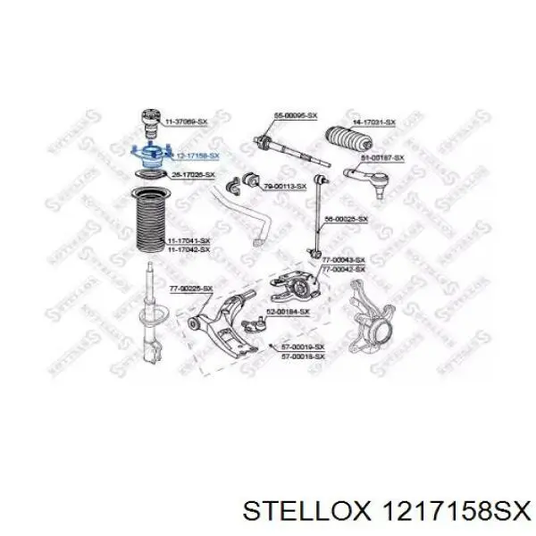 Опора амортизатора переднего 1217158SX Stellox