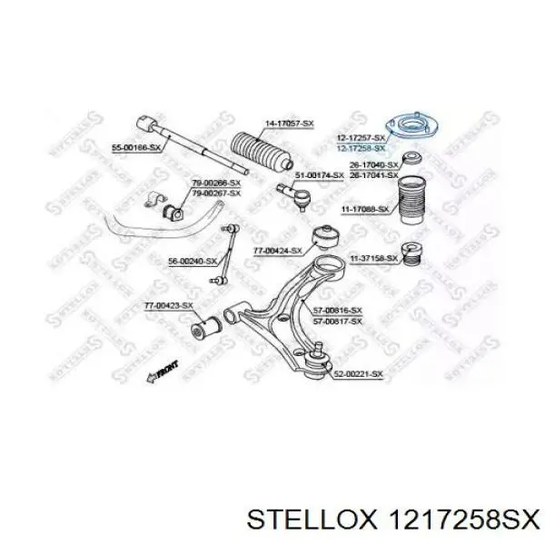 Опора амортизатора переднего Stellox 1217258SX