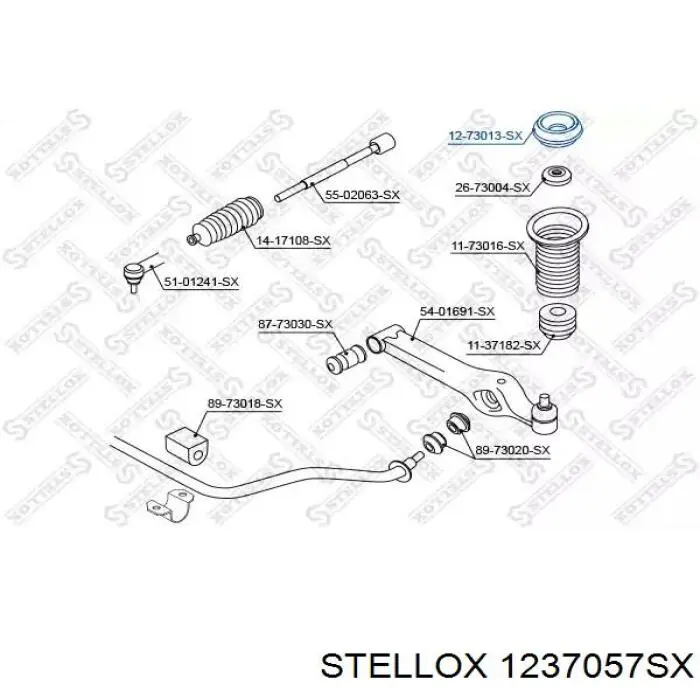 Купить 1237057SX Stellox Опора переднего амортизатора