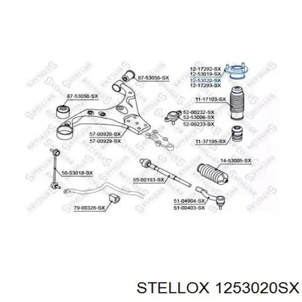 Опора амортизатора заднего правого 1253020SX Stellox