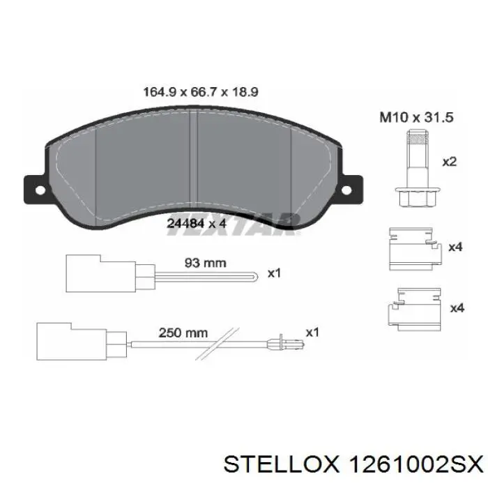 Купить 1261002SX Stellox Колодки тормозные