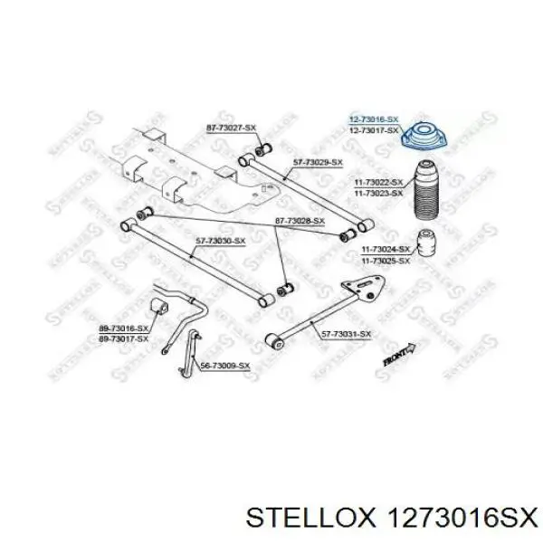 Опора заднего амортизатора Stellox 1273016SX цена, от 12.08 USD