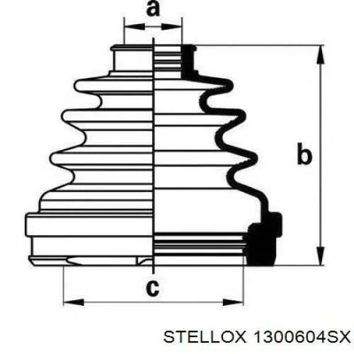 13-00604-SX Stellox пыльник шруса передней полуоси внутренний правый