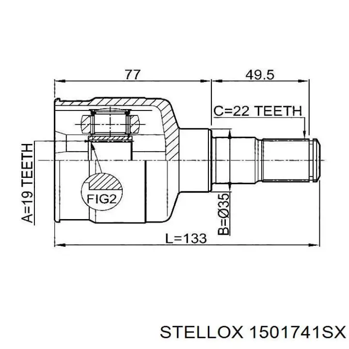 ШРУС внутренний TIJ0012 Magneti Marelli