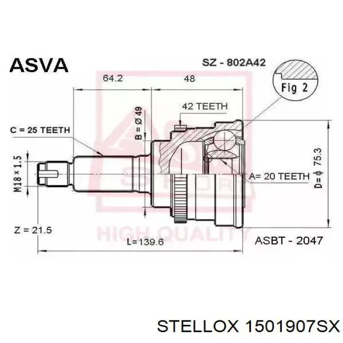 ШРУС наружный передний 4410154G10 Suzuki