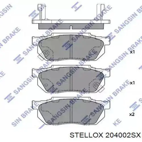Передние тормозные колодки 204002SX Stellox