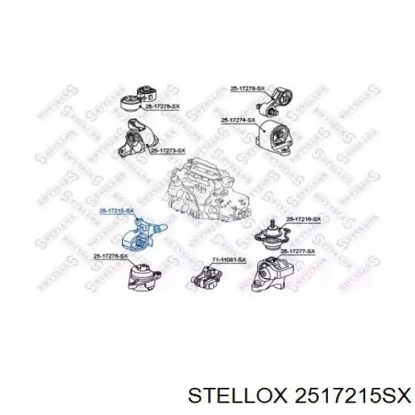 2517215SX Stellox подушка (опора двигателя правая)