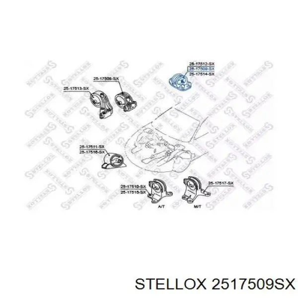 Задняя опора двигателя 2517509SX Stellox