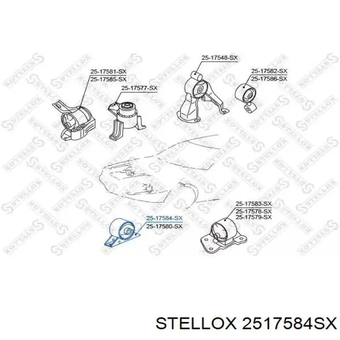 25-17584-SX Stellox подушка (опора двигателя передняя)