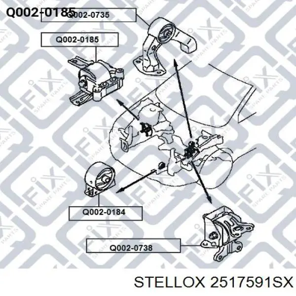Правая подушка двигателя 2517591SX Stellox