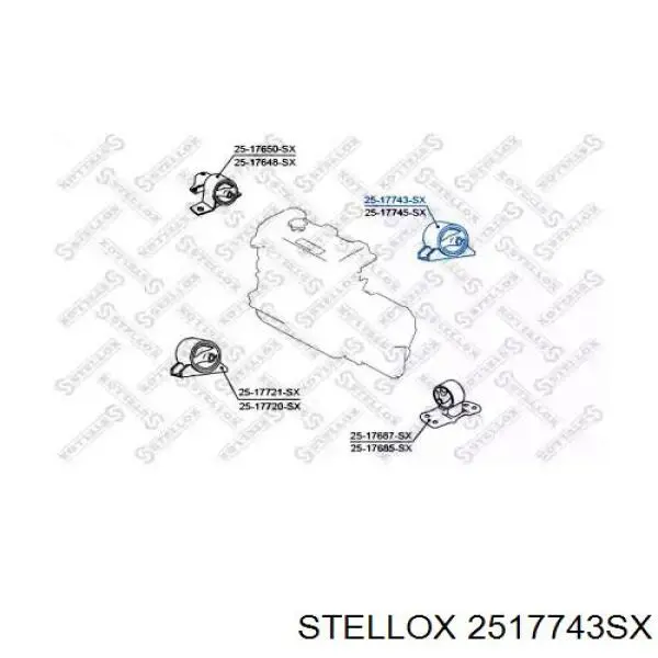 2517743SX Stellox coxim (suporte traseiro de motor)