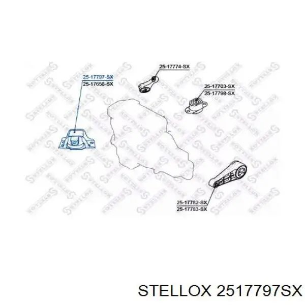 Передняя опора двигателя 2517797SX Stellox