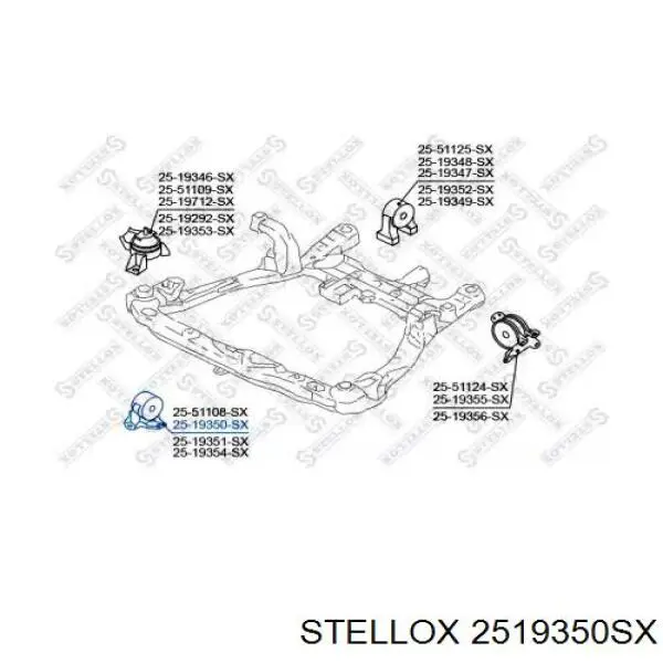 Передняя опора двигателя 2519350SX Stellox