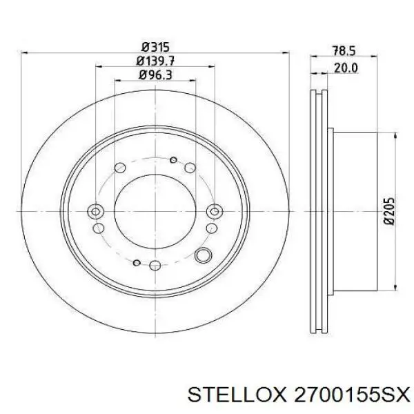 Купить 2700155SX Stellox Шланг тормозной передний, правый