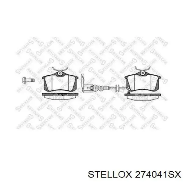 274041SX Stellox колодки тормозные задние дисковые