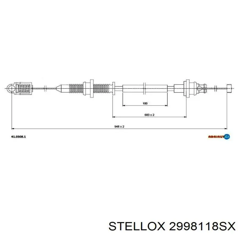 Трос/тяга газа (акселератора) Stellox 2998118SX