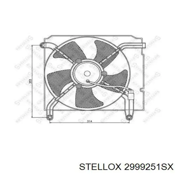 Диффузор вентилятора в сборе с мотором и крыльчаткой 2999251SX Stellox