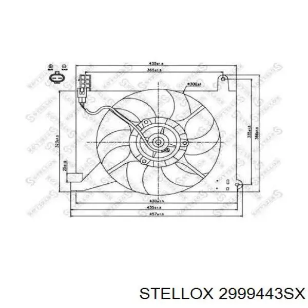 Диффузор вентилятора в сборе с мотором и крыльчаткой 2999443SX Stellox