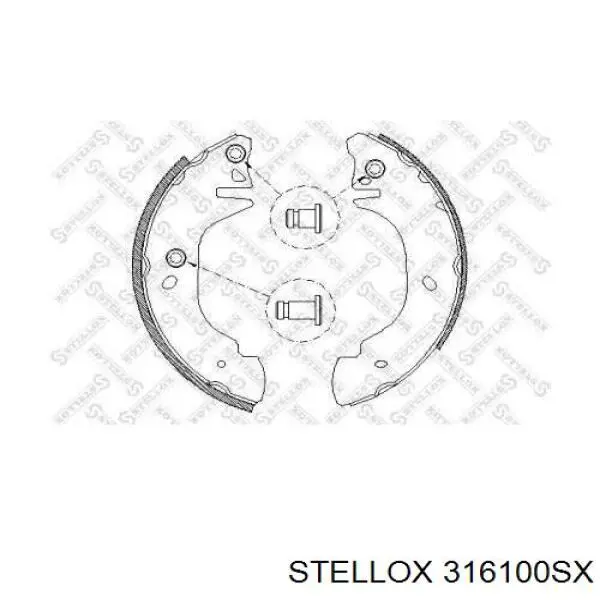 Задние барабанные колодки 316100SX Stellox