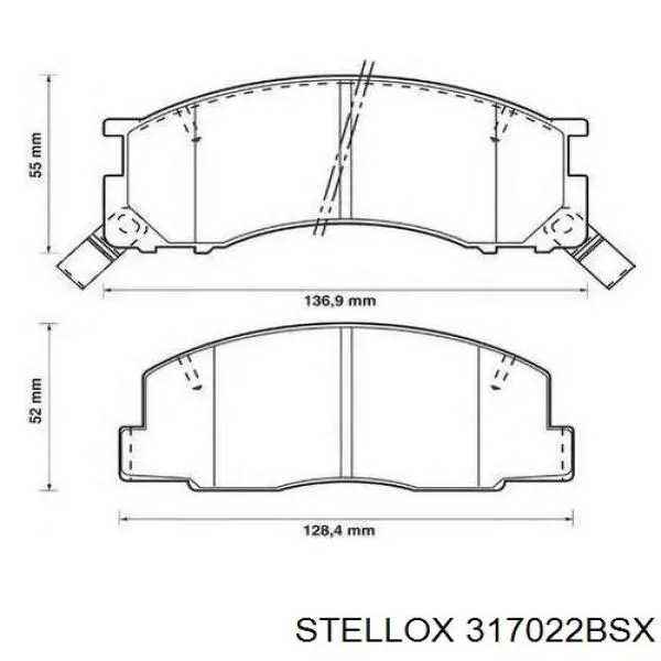 Передние тормозные колодки 317022BSX Stellox