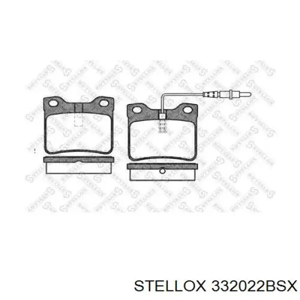 Колодки тормозные задние дисковые Stellox 332022BSX