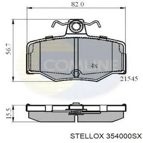 Задние дисковые колодки Stellox 354000SX