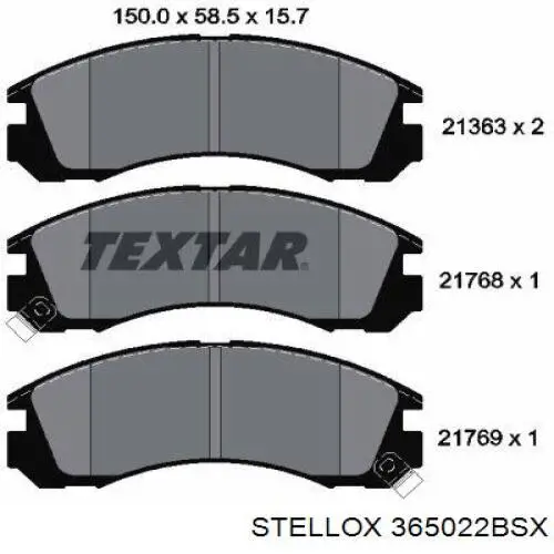 365022BSX Stellox Колодки передние