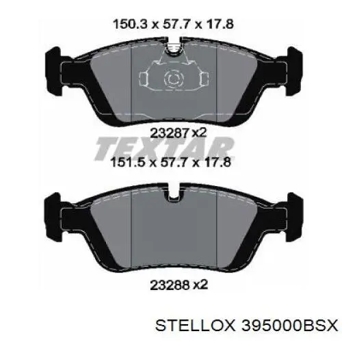 395000BSX Stellox колодки тормозные передние дисковые