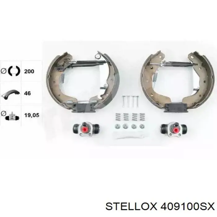 Купить 409100SX Stellox Задние барабанные тормозные колодки
