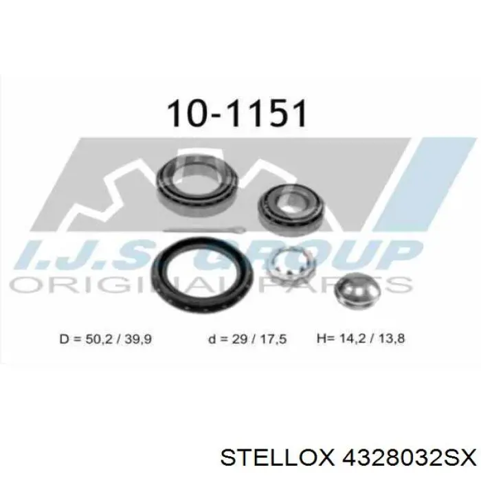 Подшипник ступицы передней/задней 4328032SX Stellox