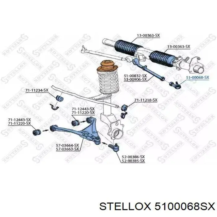 Купить 5100068SX Stellox Наконечник рулевой тяги, внешний