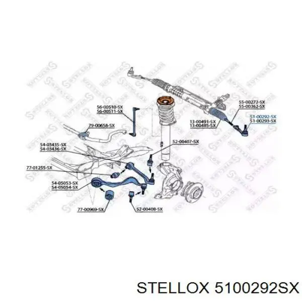 51-00292-SX Stellox наконечник рулевой тяги внешний